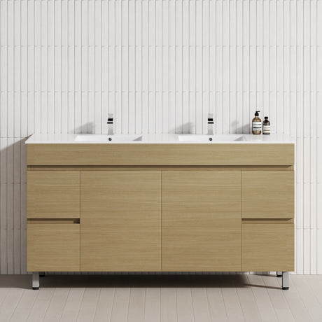 2-Door 4-Drawer 1200/1500/1800mm Freestanding Bathroom Legs Vanity Single/Double Multi-Colour Cabinet Only
