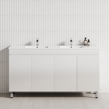 4-Door 1500/1800mm Freestanding Bathroom Legs Vanity Double Multi-Colour Cabinet Only
