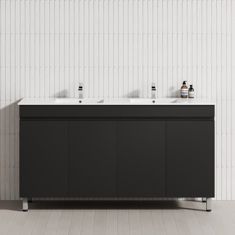 4-Door 1500/1800mm Freestanding Bathroom Legs Vanity Double Multi-Colour Cabinet Only