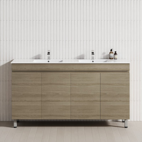 4-Door 1500/1800mm Freestanding Bathroom Legs Vanity Double Multi-Colour Cabinet Only