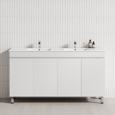 4-Door 1500/1800mm Freestanding Bathroom Legs Vanity Double Multi-Colour Cabinet Only