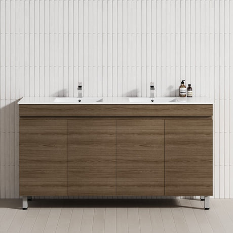 4-Door 1500/1800mm Freestanding Bathroom Legs Vanity Double Multi-Colour Cabinet Only
