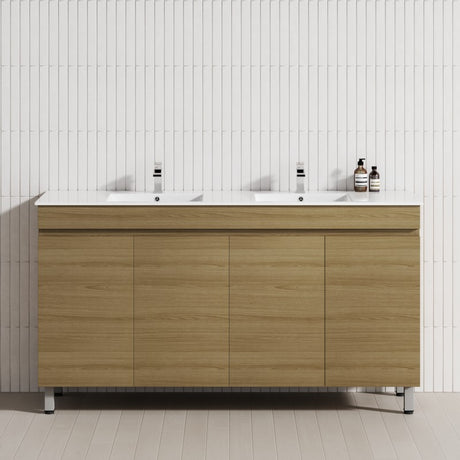 4-Door 1500/1800mm Freestanding Bathroom Legs Vanity Double Multi-Colour Cabinet Only