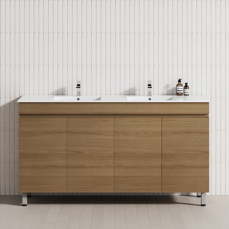 4-Door 1500/1800mm Freestanding Bathroom Legs Vanity Double Multi-Colour Cabinet Only