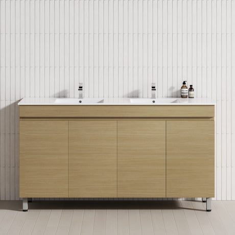 4-Door 1500/1800mm Freestanding Bathroom Legs Vanity Double Multi-Colour Cabinet Only