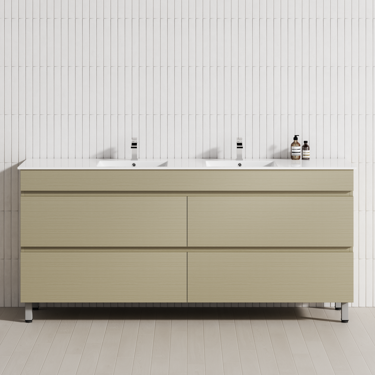 4-Drawer 1200/1500/1800mm Bathroom Freestanding Leg Vanity Single/Double Multi-Colour Cabinet Only