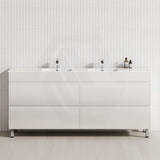 MCH 4-Drawer 1800mm Gloss White Freestanding Leg Vanity with Double Bowls