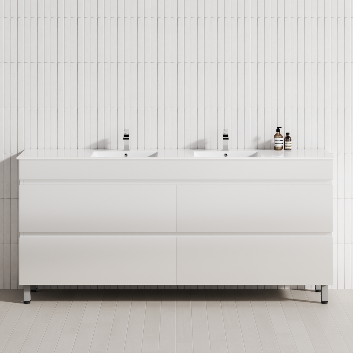 4-Drawer 1200/1500/1800mm Bathroom Freestanding Leg Vanity Single/Double Multi-Colour Cabinet Only