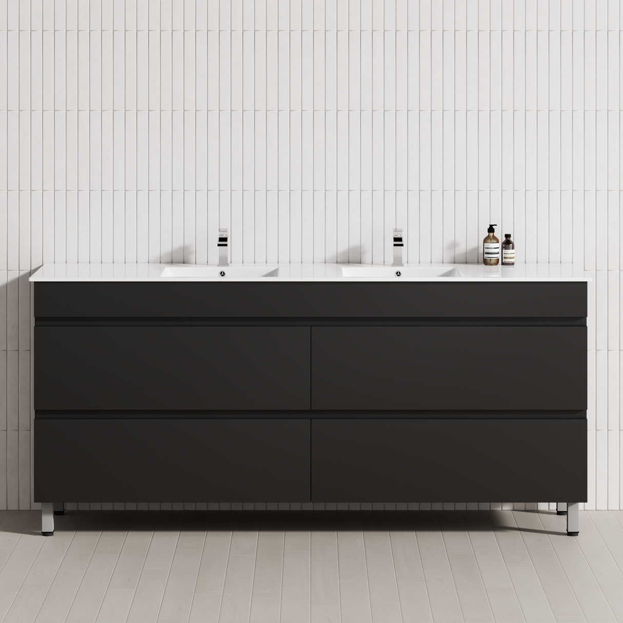 4-Drawer 1200/1500/1800mm Bathroom Freestanding Leg Vanity Single/Double Multi-Colour Cabinet Only
