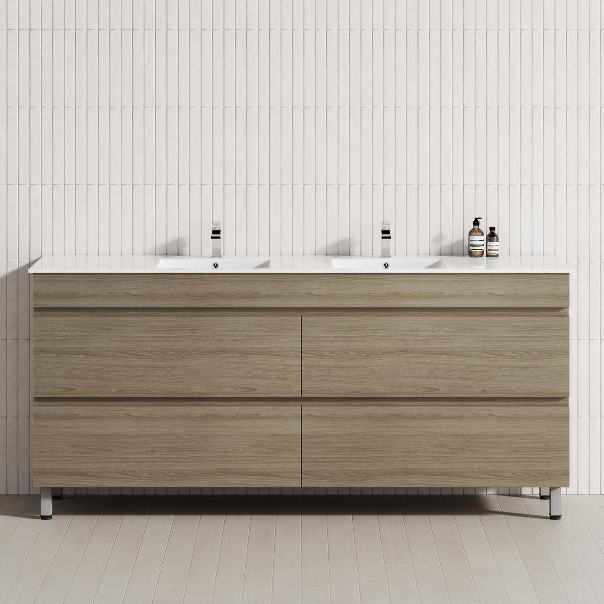4-Drawer 1200/1500/1800mm Bathroom Freestanding Leg Vanity Single/Double Multi-Colour Cabinet Only
