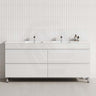 MCH 4-Drawer 1800mm Matt White Freestanding Leg Vanity with Double Bowls
