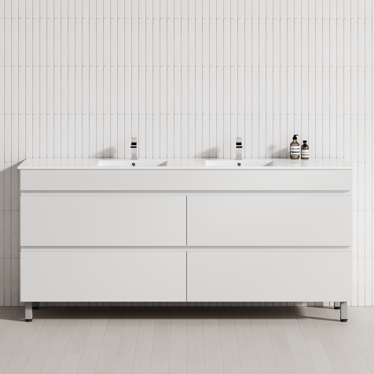 4-Drawer 1200/1500/1800mm Bathroom Freestanding Leg Vanity Single/Double Multi-Colour Cabinet Only