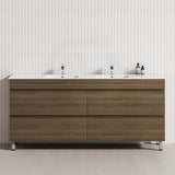 MCH 1800mm Notaio Walnut Freestanding Leg Vanity with Double Bowls