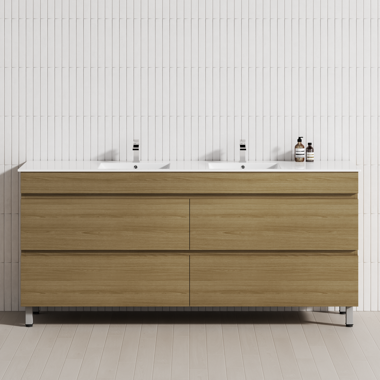 4-Drawer 1200/1500/1800mm Bathroom Freestanding Leg Vanity Single/Double Multi-Colour Cabinet Only