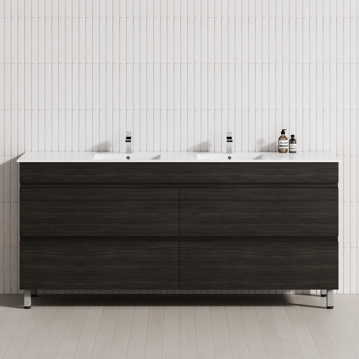 4-Drawer 1200/1500/1800mm Bathroom Freestanding Leg Vanity Single/Double Multi-Colour Cabinet Only