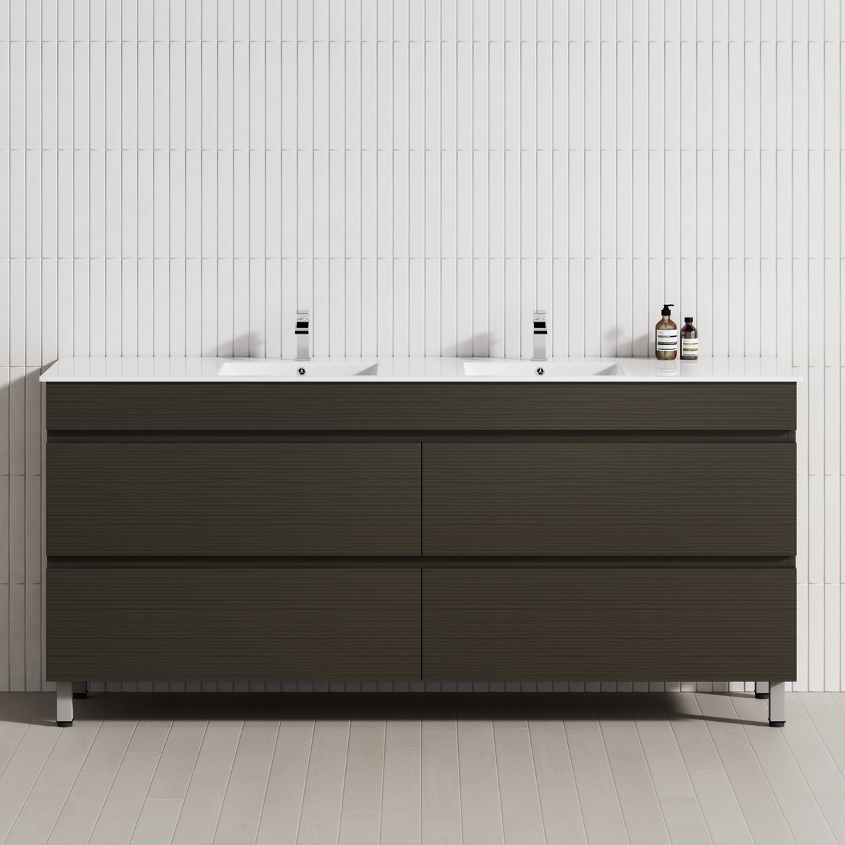 4-Drawer 1200/1500/1800mm Bathroom Freestanding Leg Vanity Single/Double Multi-Colour Cabinet Only