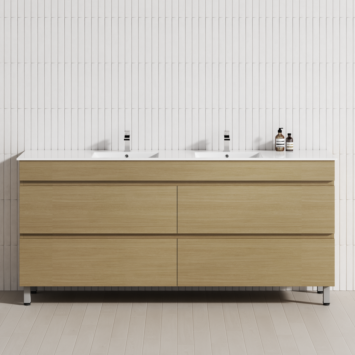 4-Drawer 1200/1500/1800mm Bathroom Freestanding Leg Vanity Single/Double Multi-Colour Cabinet Only
