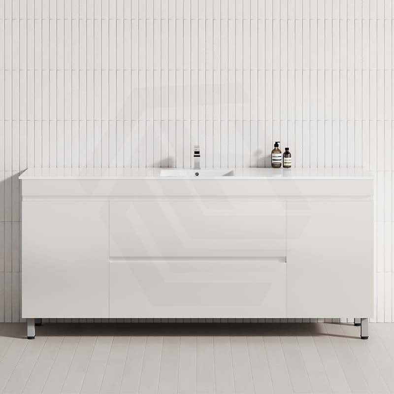 MCH 1800mm Gloss White Freestanding Leg Vanity with Single Bowl