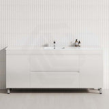 MCH 1800mm Gloss White Freestanding Leg Vanity with Single Bowl