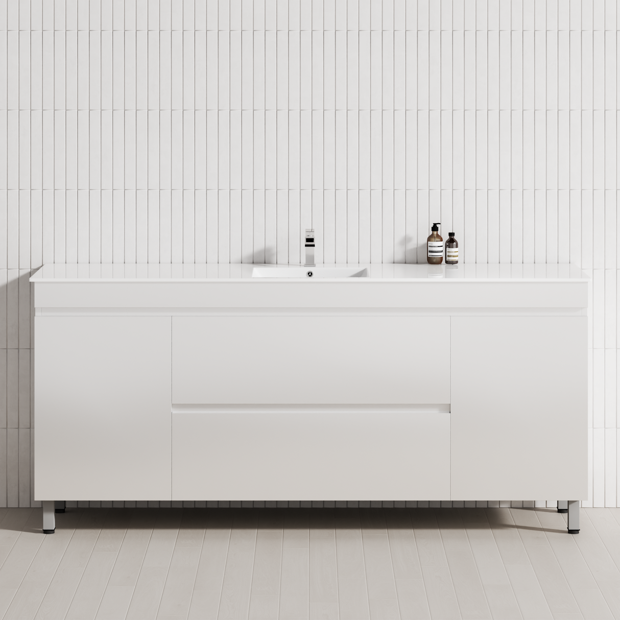 2-Drawer 2-Door 1200/1500/1800mm Bathroom Freestanding Leg Vanity Single/Double Multi-Colour Cabinet Only