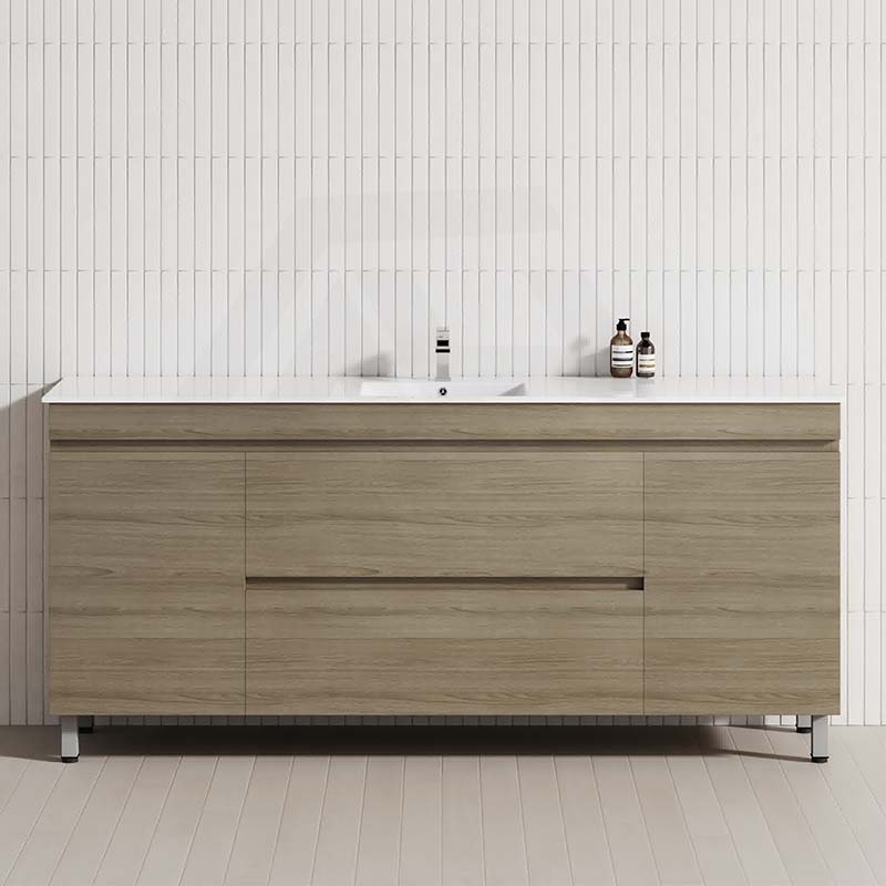 MCH 1800mm Maison Oak Freestanding Leg Vanity with Single Bowl
