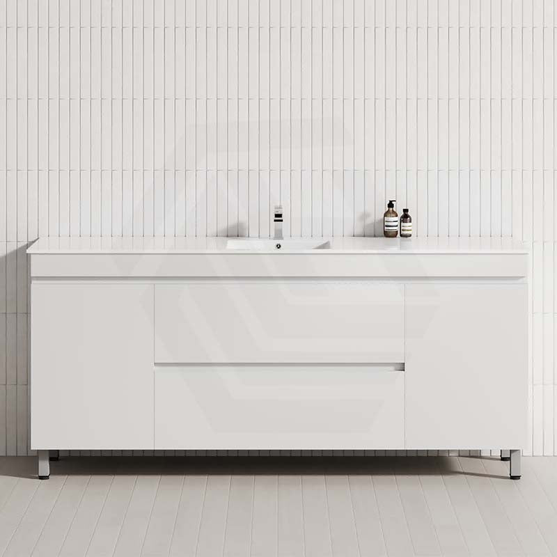 MCH 1800mm Matt White Freestanding Leg Vanity with Single Bowl