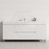 MCH 1800mm Matt White Freestanding Leg Vanity with Single Bowl