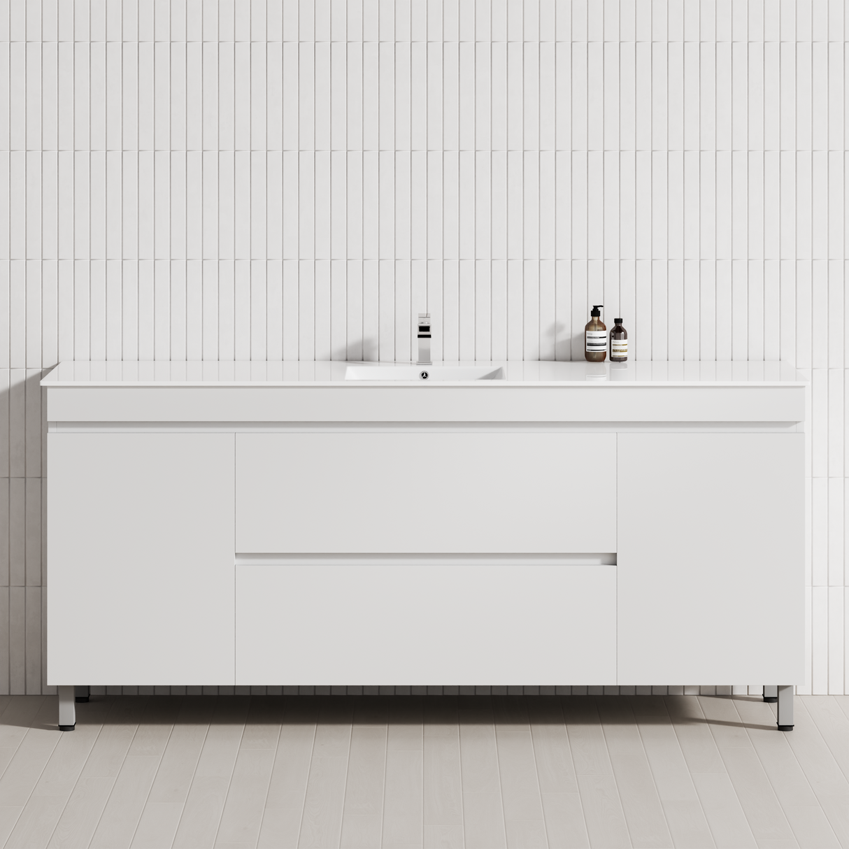 2-Drawer 2-Door 1200/1500/1800mm Bathroom Freestanding Leg Vanity Single/Double Multi-Colour Cabinet Only