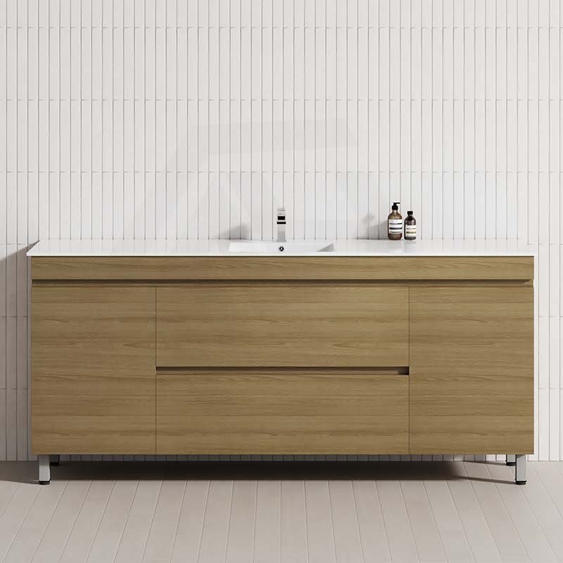 MCH 1800mm Prime Oak Freestanding Leg Vanity with Single Bowl