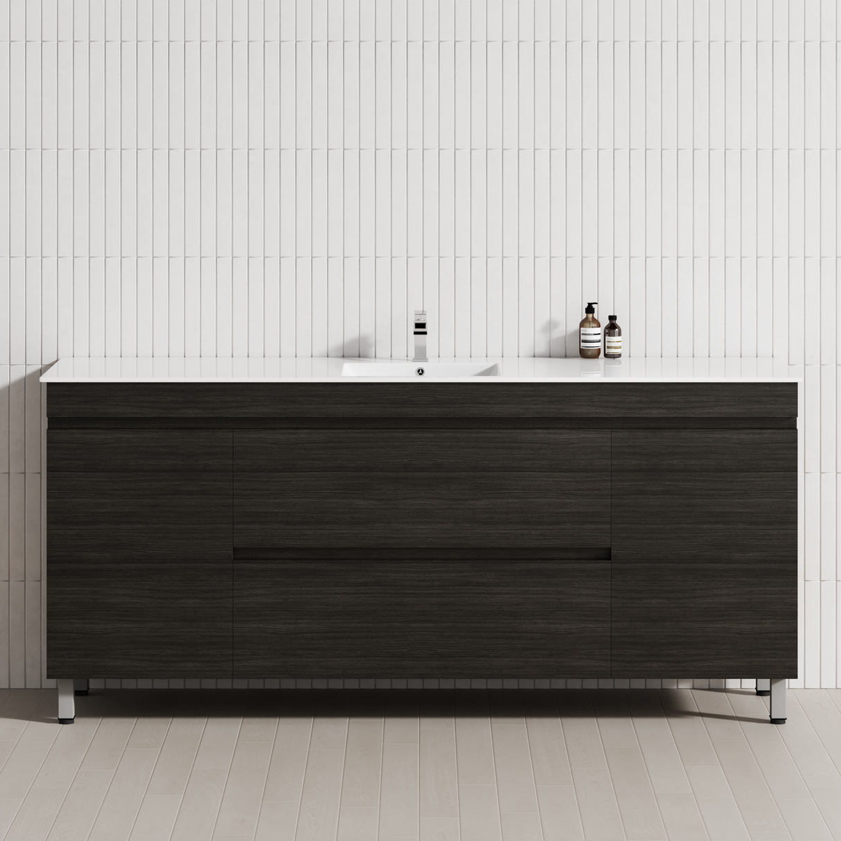 2-Drawer 2-Door 1200/1500/1800mm Bathroom Freestanding Leg Vanity Single/Double Multi-Colour Cabinet Only