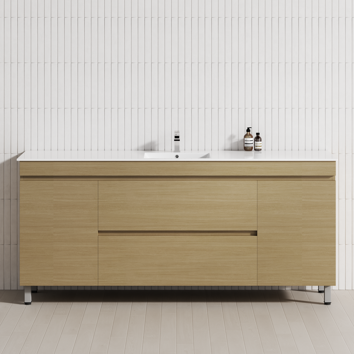 2-Drawer 2-Door 1200/1500/1800mm Bathroom Freestanding Leg Vanity Single/Double Multi-Colour Cabinet Only