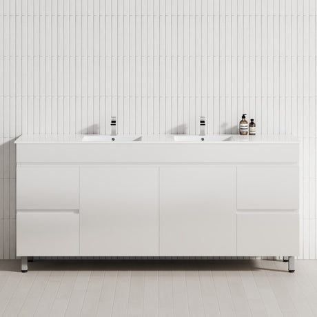 2-Door 4-Drawer 1200/1500/1800mm Freestanding Bathroom Legs Vanity Single/Double Multi-Colour Cabinet Only