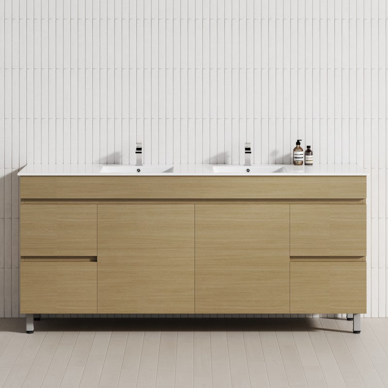 2-Door 4-Drawer 1200/1500/1800Mm Freestanding Bathroom Legs Vanity Single/Double Multi-Color