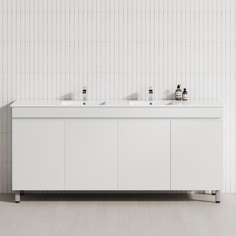 4-Door 1500/1800mm Freestanding Bathroom Legs Vanity Double Multi-Colour Cabinet Only