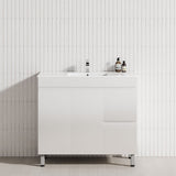 900mm Narrow 2-Drawer 2-Door Freestanding Bathroom Vanity with Legs Multi-Colour Cabinet Only