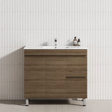 900mm Narrow 2-Drawer 2-Door Freestanding Bathroom Vanity with Legs Multi-Colour Cabinet Only