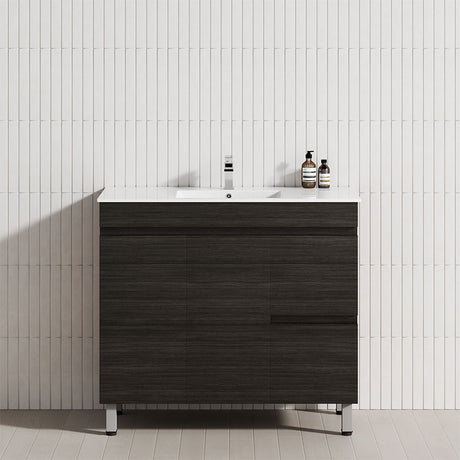 900mm Narrow 2-Drawer 2-Door Freestanding Bathroom Vanity with Legs Multi-Colour Cabinet Only