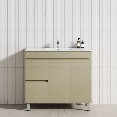 900mm Narrow 2-Drawer 2-Door Freestanding Bathroom Vanity with Legs Multi-Colour Cabinet Only