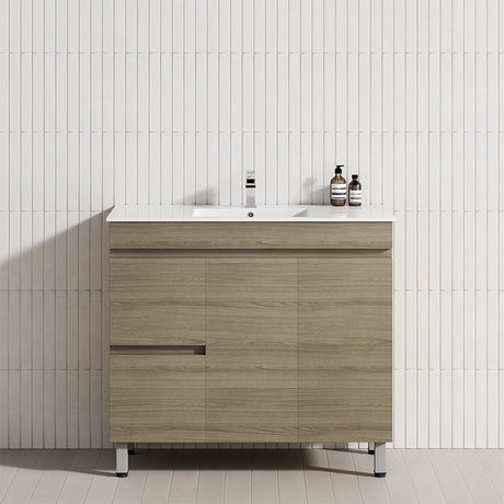 900Mm Narrow 2-Drawer 2-Door Freestanding Bathroom Vanity With Legs Multi-Colour Cabinet Only