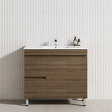 900mm Narrow 2-Drawer 2-Door Freestanding Bathroom Vanity with Legs Multi-Colour Cabinet Only