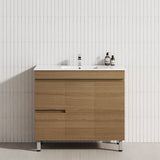 900mm Narrow 2-Drawer 2-Door Freestanding Bathroom Vanity with Legs Multi-Colour Cabinet Only