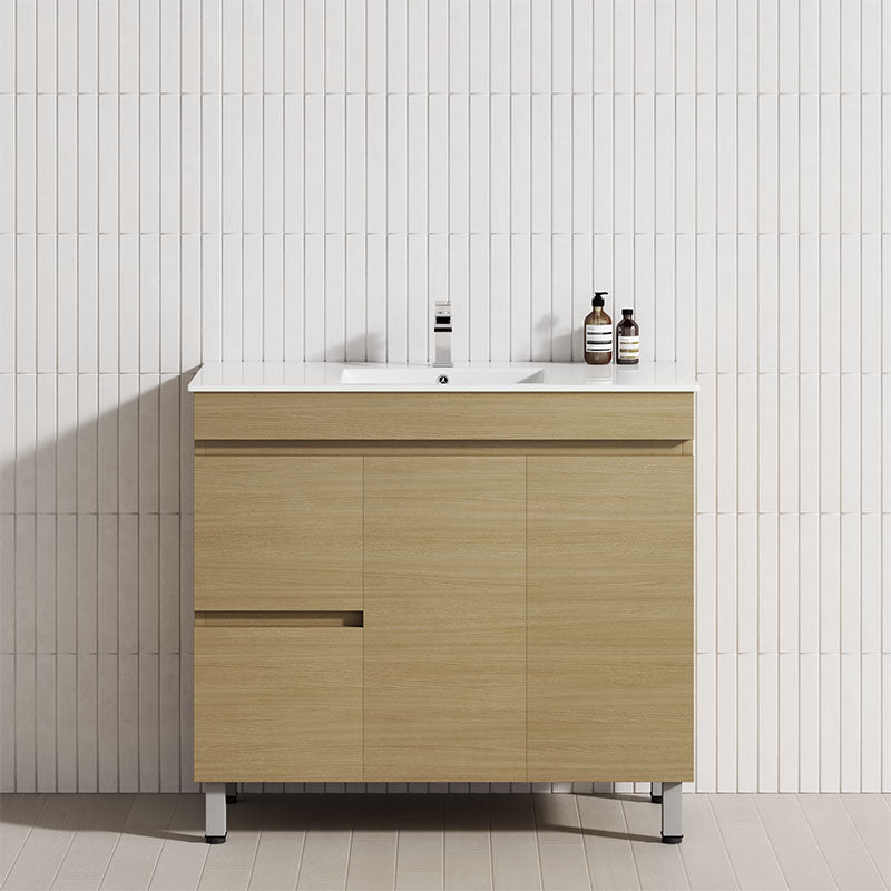 900mm Narrow 2-Drawer 2-Door Freestanding Bathroom Vanity with Legs Multi-Colour Cabinet Only