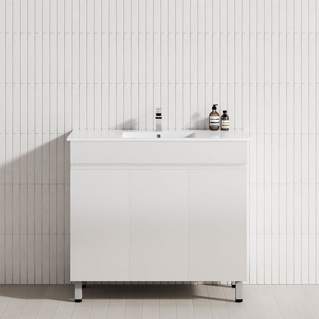3-Door 900/1200mm Bathroom Freestanding Leg Vanity Single/Double Multi-Colour Cabinet Only