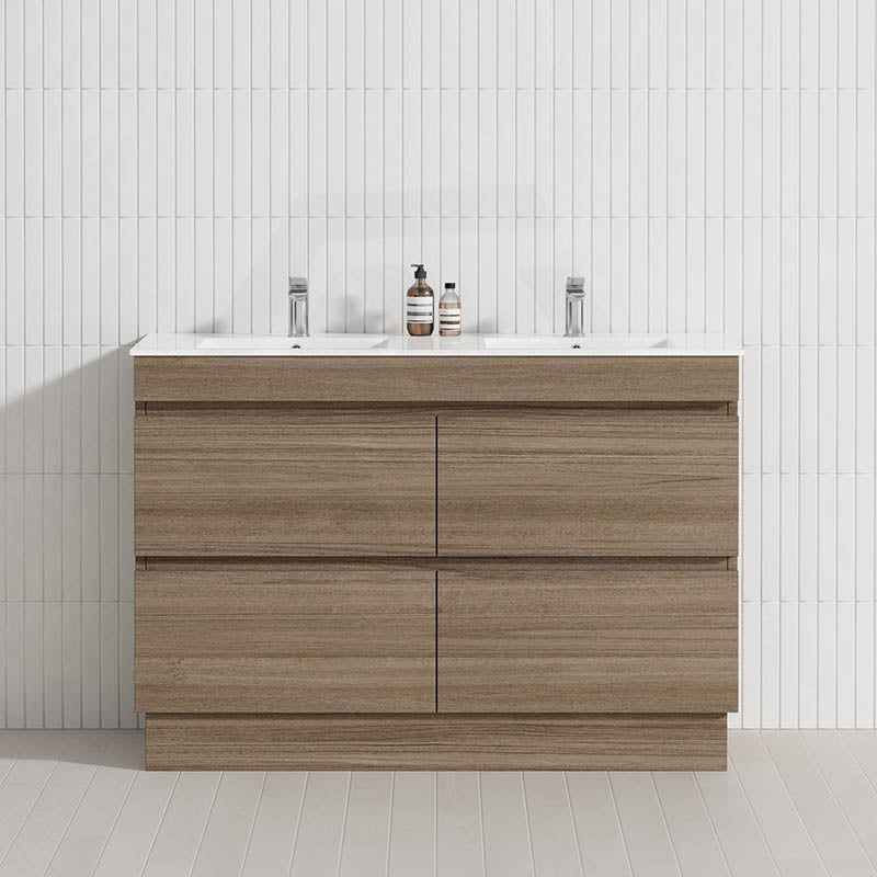 4-Drawer 1200/1500/1800mm Freestanding Bathroom Vanity Kickboard Single/Double Multi-Colour Cabinet Only