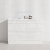 4-Drawer 1200/1500/1800mm Freestanding Bathroom Vanity Kickboard Single/Double Multi-Colour Cabinet Only