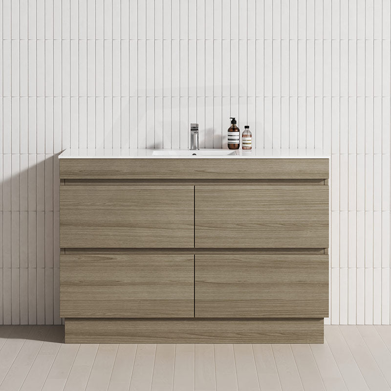4-Drawer 1200/1500/1800mm Freestanding Bathroom Vanity Kickboard Single/Double Multi-Colour Cabinet Only