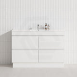 4-Drawer 1200/1500/1800mm Freestanding Bathroom Vanity Kickboard Single/Double Multi-Colour Cabinet Only