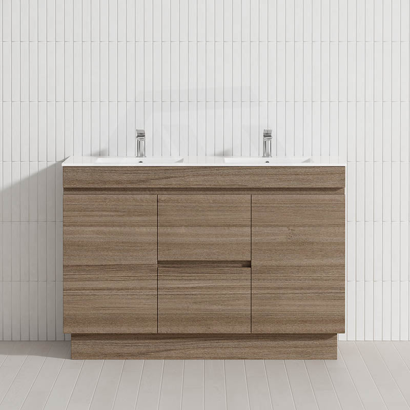 2-Door 2-Mid-Drawer 1200/1500/1800mm Freestanding Bathroom Vanity Kickboard Single/Double Multi-Colour Cabinet Only