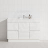 1-Door 4-Drawer 1200mm Freestanding Bathroom Vanity Kickboard Single Multi-Colour Cabinet Only