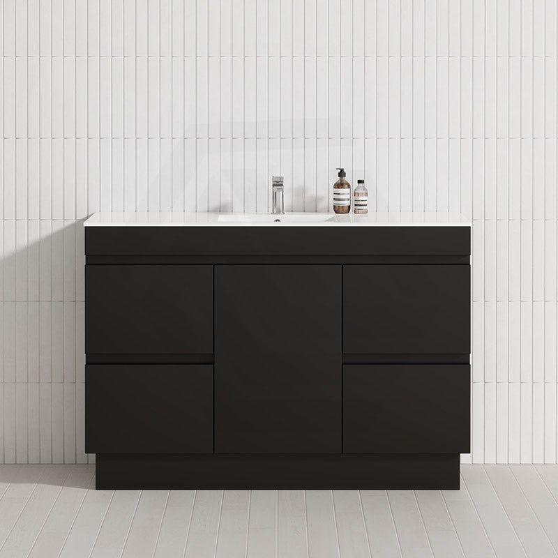 1-Door 4-Drawer 1200mm Freestanding Bathroom Vanity Kickboard Single Multi-Colour Cabinet Only